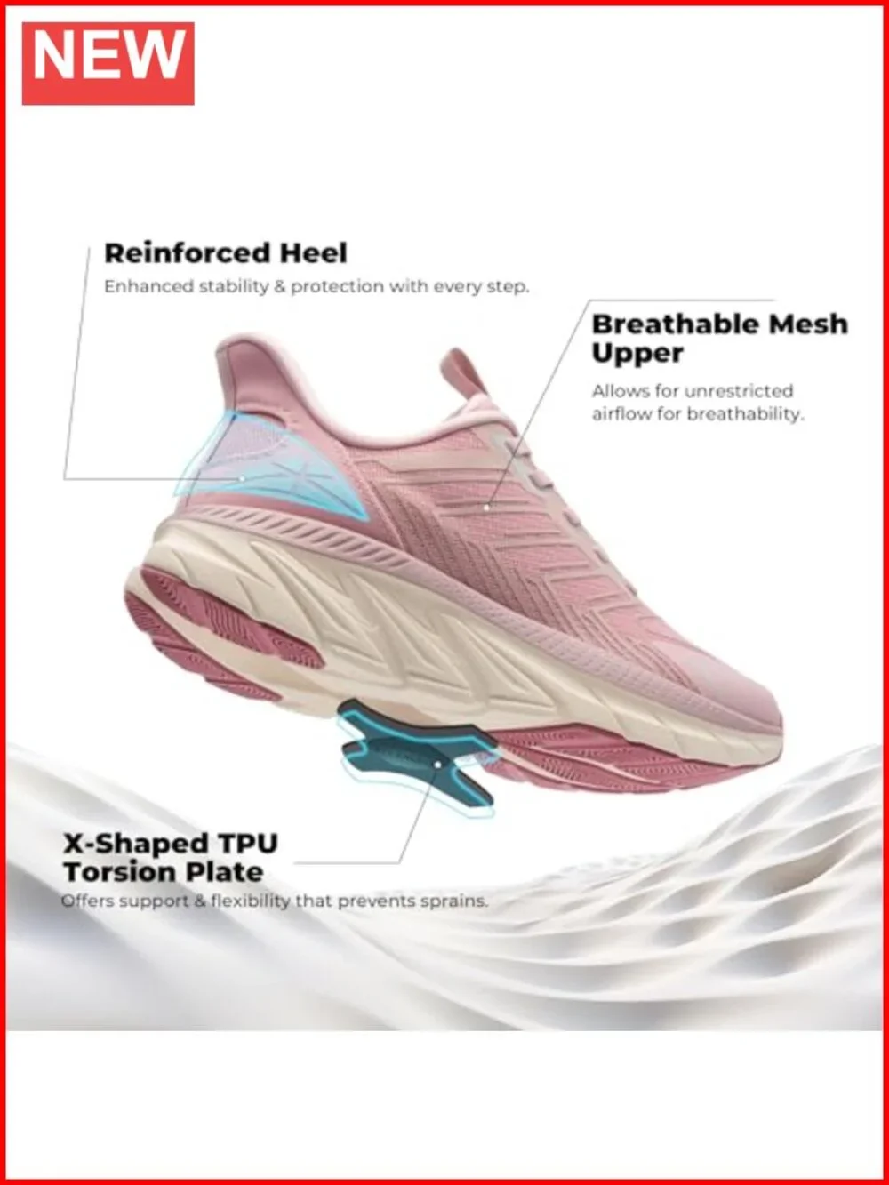 Slip On Walking Shoes Running Comfortable Tennis Breathable Non Slip Athletic